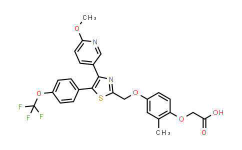 CAS No. 870521-57-6, Acetic acid, 2-[4-[[4-(6-methoxy-3-pyridinyl)-5-[4-(trifluoromethoxy)phenyl]-2-thiazolyl]methoxy]-2-methylphenoxy]-