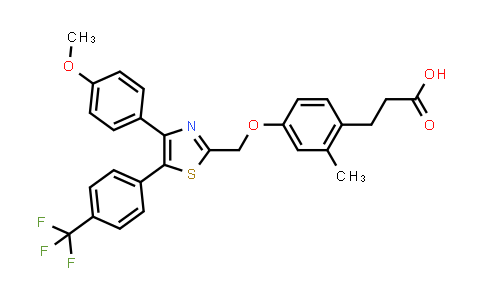 CAS No. 870524-45-1, Benzenepropanoic acid, 4-[[4-(4-methoxyphenyl)-5-[4-(trifluoromethyl)phenyl]-2-thiazolyl]methoxy]-2-methyl-