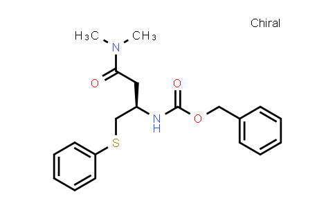 CAS No. 870812-30-9, Carbamic acid, N-[(1R)-3-(dimethylamino)-3-oxo-1-[(phenylthio)methyl]propyl]-, phenylmethyl ester