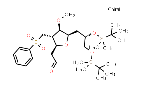 CAS No. 871348-24-2, 2-((2S,3S,4R,5R)-5-((S)-2,3-bis((tert-Butyldimethylsilyl)oxy)propyl)-4-methoxy-3-((phenylsulfonyl)methyl)tetrahydrofuran-2-yl)acetaldehyde