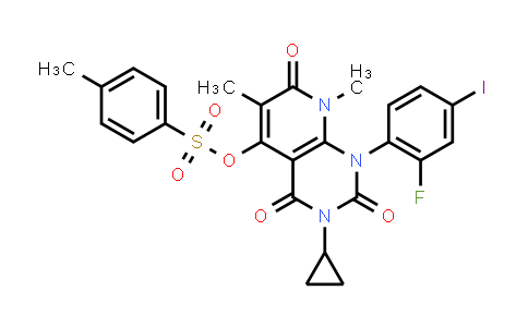 CAS No. 871700-32-2, 3-Cyclopropyl-1-(2-fluoro-4-iodophenyl)-6,8-dimethyl-2,4,7-trioxo-1,2,3,4,7,8-hexahydropyrido[2,3-d]pyrimidin-5-yl 4-methylbenzenesulfonate