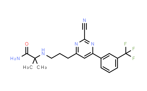 CAS No. 871795-33-4, Propanamide, 2-[[3-[2-cyano-6-[3-(trifluoromethyl)phenyl]-4-pyrimidinyl]propyl]amino]-2-methyl-