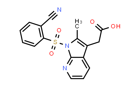 CAS No. 872364-20-0, 1H-Pyrrolo[2,3-b]pyridine-3-acetic acid, 1-[(2-cyanophenyl)sulfonyl]-2-methyl-