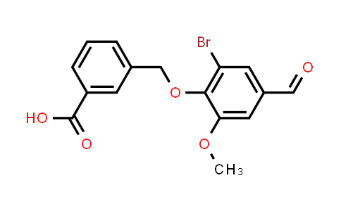 CAS No. 872547-33-6, 3-((2-Bromo-4-formyl-6-methoxyphenoxy)methyl)benzoic acid