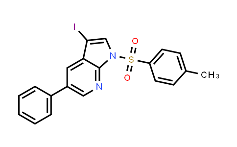 CAS No. 873312-06-2, 1H-Pyrrolo[2,3-b]pyridine, 3-iodo-1-[(4-methylphenyl)sulfonyl]-5-phenyl-