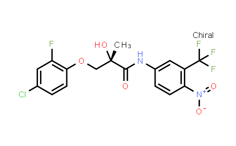 CAS No. 873445-89-7, Propanamide, 3-(4-chloro-2-fluorophenoxy)-2-hydroxy-2-methyl-N-[4-nitro-3-(trifluoromethyl)phenyl]-, (2S)-