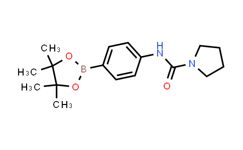 CAS No. 874290-95-6, 1-Pyrrolidinecarboxamide, N-[4-(4,4,5,5-tetramethyl-1,3,2-dioxaborolan-2-yl)phenyl]-