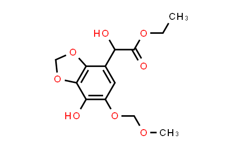 CAS No. 874758-53-9, Ethyl 2-hydroxy-2-(7-hydroxy-6-(methoxymethoxy)benzo[d][1,3]dioxol-4-yl)acetate