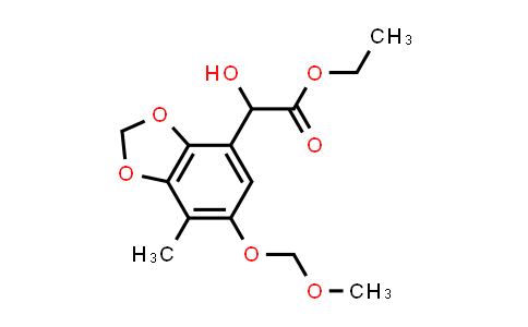 CAS No. 874758-55-1, 1,3-Benzodioxole-4-acetic acid, α-hydroxy-6-(methoxymethoxy)-7-methyl-, ethyl ester