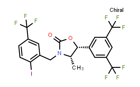 CAS No. 875446-35-8, 2-Oxazolidinone, 5-[3,5-bis(trifluoromethyl)phenyl]-3-[[2-iodo-5-(trifluoromethyl)phenyl]methyl]-4-methyl-, (4S,5R)-