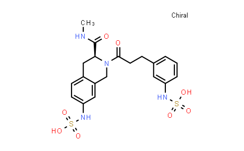 CAS No. 875662-69-4, Sulfamic acid, N-[3-[3-[(3S)-3,4-dihydro-3-[(methylamino)carbonyl]-7-(sulfoamino)-2(1H)-isoquinolinyl]-3-oxopropyl]phenyl]-