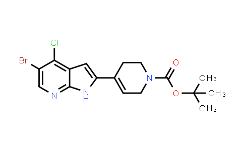 CAS No. 876343-86-1, 1(2H)-Pyridinecarboxylic acid, 4-(5-bromo-4-chloro-1H-pyrrolo[2,3-b]pyridin-2-yl)-3,6-dihydro-, 1,1-dimethylethyl ester