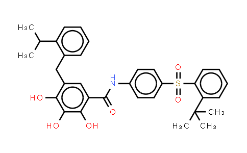 MC576859 | 877877-35-5 | N-[4-(2-叔丁基苯磺酰基)苯基]-2,3,4-三羟基-5-(2-异丙基苯基甲基)苯甲酰胺