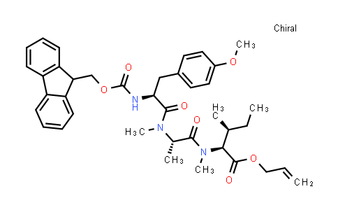 CAS No. 878626-70-1, Allyl N-(N-((S)-2-((((9H-fluoren-9-yl)methoxy)carbonyl)amino)-3-(4-methoxyphenyl)propanoyl)-N-methyl-L-alanyl)-N-methyl-L-isoleucinate