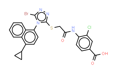 MC576914 | 878670-61-2 | 4-[[2-[[5-溴-4-(4-环丙基-1-萘基)-4H-1,2,4-三唑-3-基]硫]乙酰]氨基]-3-氯苯甲酸