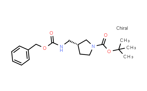 CAS No. 879275-54-4, tert-Butyl (3R)-3-({[(benzyloxy)carbonyl]amino}methyl)pyrrolidine-1-carboxylate