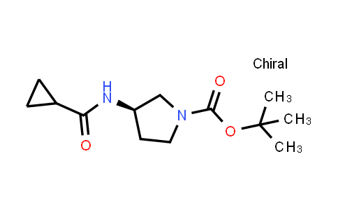 CAS No. 879275-58-8, tert-Butyl (R)-3-[(cyclopropylcarbonyl)amino]pyrrolidine-1-carboxylate
