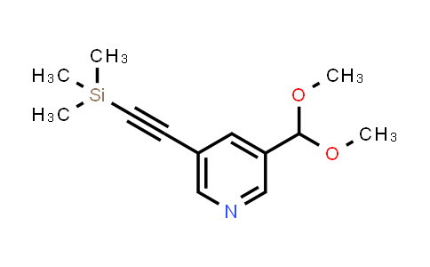 CAS No. 879326-80-4, 3-(Dimethoxymethyl)-5-((trimethylsilyl)ethynyl)pyridine