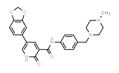 CAS No. 879490-53-6, 3-Pyridinecarboxamide, 5-(1,3-benzodioxol-5-yl)-1,2-dihydro-N-[4-[(4-methyl-1-piperazinyl)methyl]phenyl]-2-oxo-