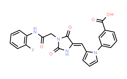 CAS No. 880064-56-2, (Z)-3-(2-((1-(2-((2-Fluorophenyl)amino)-2-oxoethyl)-2,5-dioxoimidazolidin-4-ylidene)methyl)-1H-pyrrol-1-yl)benzoic acid