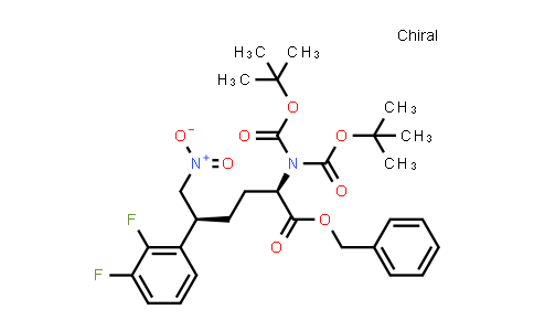 CAS No. 880144-45-6, Benzyl (5S)-N,N-bis(tert-butoxycarbonyl)-5-(2,3-difluorophenyl)-6-nitro-D-norleucinate