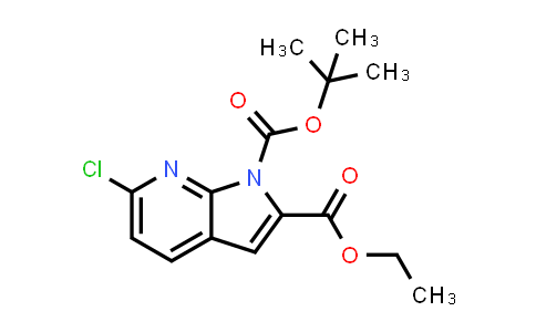 CAS No. 880491-19-0, 1H-Pyrrolo[2,3-b]pyridine-1,2-dicarboxylic acid, 6-chloro-, 1-(1,1-dimethylethyl) 2-ethyl ester
