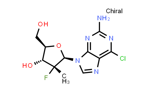 CAS No. 881881-89-6, (2R,3R,4R,5R)-5-(2-Amino-6-chloro-9H-purin-9-yl)-4-fluoro-2-(hydroxymethyl)-4-methyloxolan-3-ol