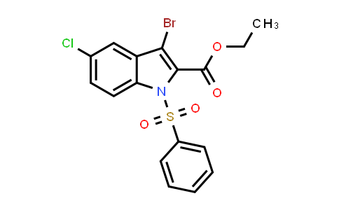 CAS No. 881924-59-0, Ethyl 3-bromo-5-chloro-1-(phenylsulfonyl)-1H-indole-2-carboxylate