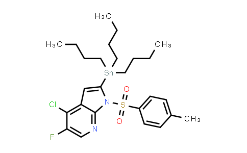 CAS No. 882033-68-3, 1H-Pyrrolo[2,3-b]pyridine, 4-chloro-5-fluoro-1-[(4-methylphenyl)sulfonyl]-2-(tributylstannyl)-