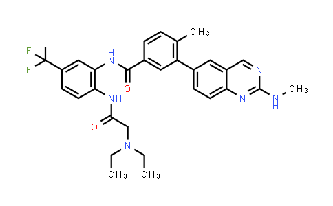 CAS No. 882675-63-0, Benzamide, N-[2-[[2-(diethylamino)acetyl]amino]-5-(trifluoromethyl)phenyl]-4-methyl-3-[2-(methylamino)-6-quinazolinyl]-