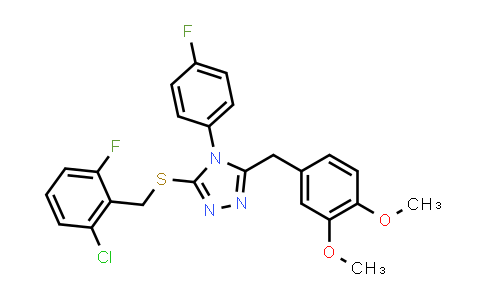 CAS No. 883031-01-4, 3-((2-Chloro-6-fluorobenzyl)thio)-5-(3,4-dimethoxybenzyl)-4-(4-fluorophenyl)-4H-1,2,4-triazole