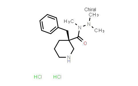 CAS No. 883572-50-7, (R)-3-benzyl-N,N',N'-trimethylpiperidine-3-carbohydrazide dihydrochloride