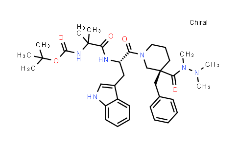CAS No. 883572-59-6, tert-Butyl (1-(((S)-1-((R)-3-benzyl-3-(1,2,2-trimethylhydrazinecarbonyl)piperidin-1-yl)-3-(1H-indol-3-yl)-1-oxopropan-2-yl)amino)-2-methyl-1-oxopropan-2-yl)carbamate
