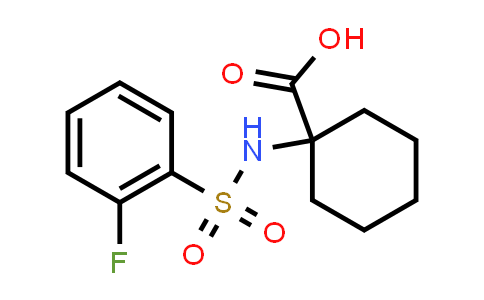 CAS No. 885268-90-6, 1-((2-Fluorophenyl)sulfonamido)cyclohexane-1-carboxylic acid
