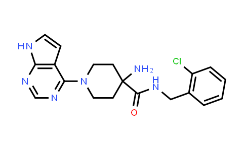 CAS No. 885500-16-3, 4-Amino-N-(2-chlorobenzyl)-1-(7H-pyrrolo[2,3-d]pyrimidin-4-yl)piperidine-4-carboxamide