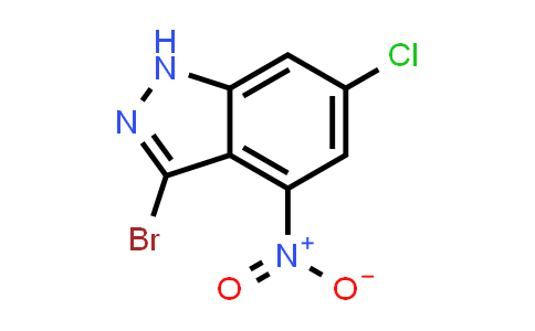 CAS No. 885519-92-6, 3-Bromo-6-chloro-4-nitro-1H-indazole