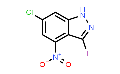 CAS No. 885519-97-1, 6-Chloro-3-iodo-4-nitro-1H-indazole