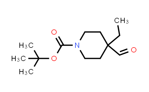 CAS No. 885523-41-1, tert-Butyl 4-ethyl-4-formylpiperidine-1-carboxylate