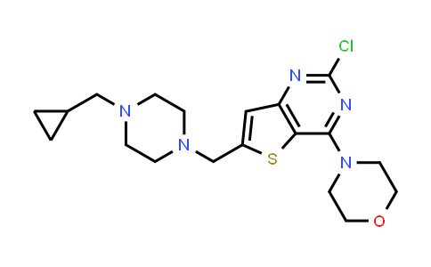 CAS No. 885699-88-7, 2-Chloro-6-[(4-cyclopropylmethylpiperazin-1-yl)methyl]-4-(morpholin-4-yl)thieno[3,2-d]pyrimidine