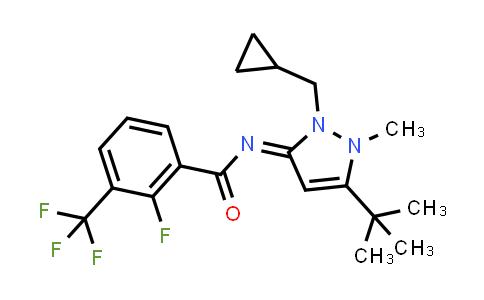 MC577786 | 887289-02-3 | Benzamide, N-[2-(cyclopropylmethyl)-5-(1,1-dimethylethyl)-1,2-dihydro-1-methyl-3H-pyrazol-3-ylidene]-2-fluoro-3-(trifluoromethyl)-