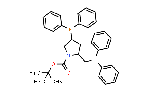 CAS No. 890090-40-1, tert-Butyl 4-(diphenylphosphanyl)-2-((diphenylphosphanyl)methyl)pyrrolidine-1-carboxylate