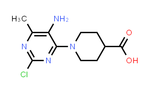 CAS No. 890094-31-2, 1-(5-Amino-2-chloro-6-methylpyrimidin-4-yl)piperidine-4-carboxylic acid