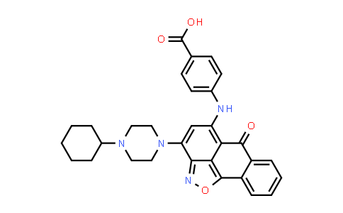 DY578150 | 892242-64-7 | Benzoic acid, 4-[[3-(4-cyclohexyl-1-piperazinyl)-6-oxo-6H-anthra[1,9-cd]isoxazol-5-yl]amino]-
