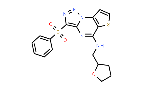 CAS No. 892730-09-5, 3-(Phenylsulfonyl)-N-((tetrahydrofuran-2-yl)methyl)thieno[2,3-e][1,2,3]triazolo[1,5-a]pyrimidin-5-amine