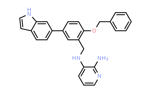 892873-11-9 | 2,3-Pyridinediamine, N3-[[5-(1H-indol-6-yl)-2-(phenylmethoxy)phenyl]methyl]-