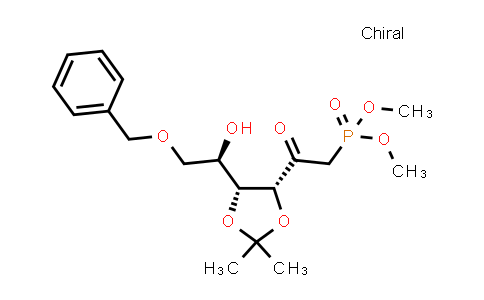 CAS No. 89291-71-4, dimethyl 2-((4R,5R)-5-((R)-2-(benzyloxy)-1-hydroxyethyl)-2,2-dimethyl-1,3-dioxolan-4-yl)-2-oxoethylphosphonate