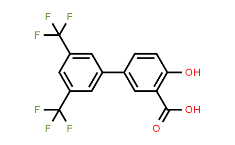 CAS No. 893638-28-3, [1,1'-Biphenyl]-3-carboxylic acid, 4-hydroxy-3',5'-bis(trifluoromethyl)-