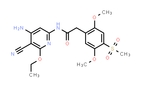 MC578318 | 894803-86-2 | Benzeneacetamide, N-(4-amino-5-cyano-6-ethoxy-2-pyridinyl)-2,5-dimethoxy-4-(methylsulfonyl)-