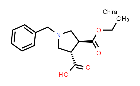 CAS No. 895243-39-7, trans-1-Benzyl-4-(ethoxycarbonyl)pyrrolidine-3-carboxylic acid