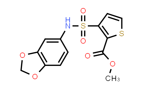CAS No. 895261-32-2, Methyl 3-(N-(benzo[d][1,3]dioxol-5-yl)sulfamoyl)thiophene-2-carboxylate